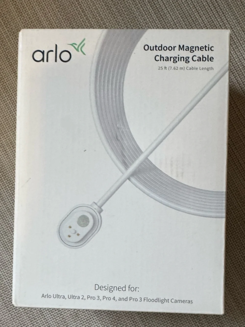 Arlo Outdoor Magnetic Charging Cable – 25 ft (Model VMA5600C)